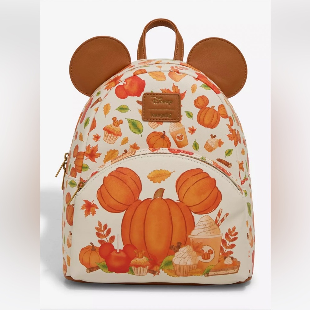 Loungefly Disney Mickey Mouse Pumpkin Fall Treats Scented Mini Backpack